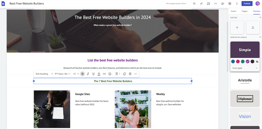 User-Friendly Website Builder