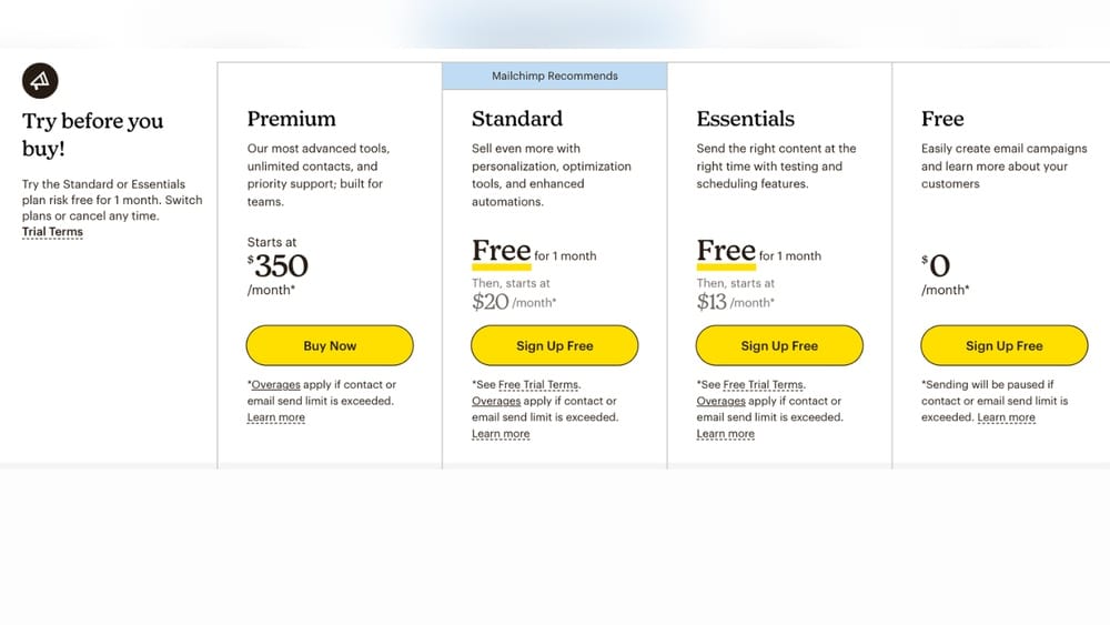 Mailchimp Pricing