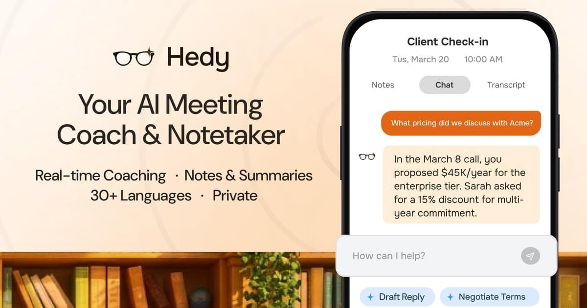A clean, organized desk setup demonstrating the recommended professional workflow with Hedy AI.